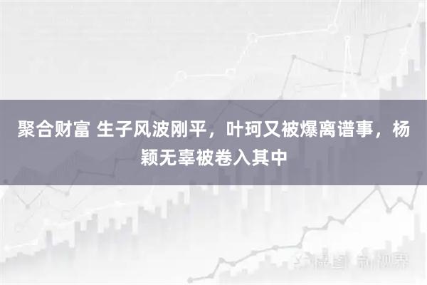 聚合财富 生子风波刚平，叶珂又被爆离谱事，杨颖无辜被卷入其中