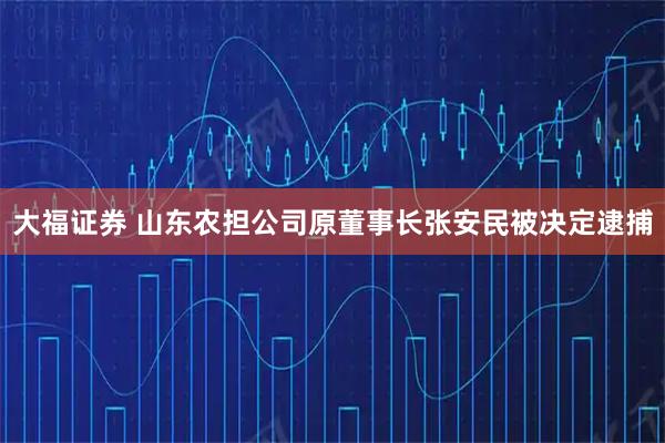 大福证券 山东农担公司原董事长张安民被决定逮捕